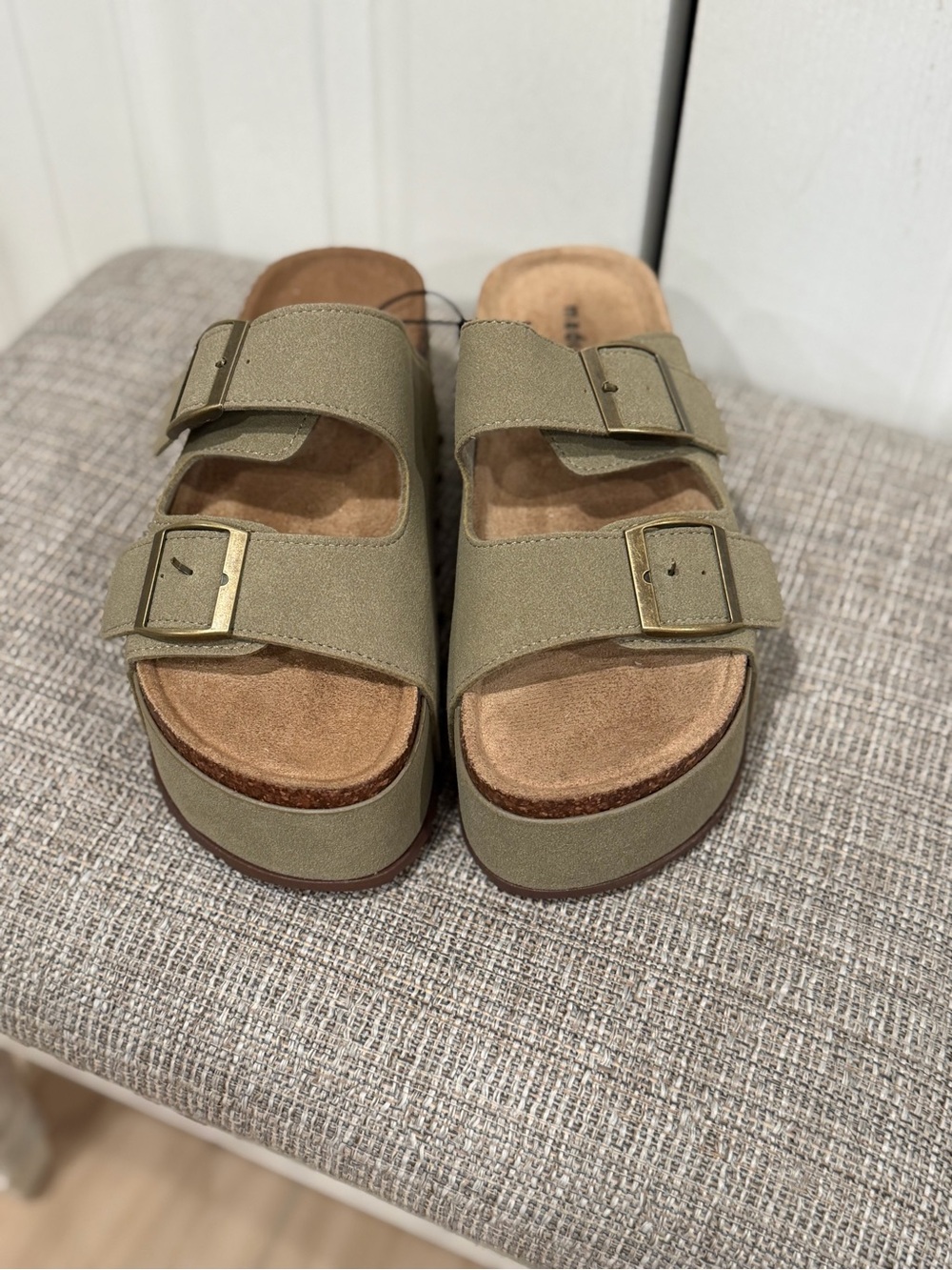 Madden Girl Olive Double-Strap Platform Sandals with Buckles
